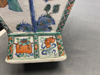 A Chinese doucai vase with elephant handles, Qianlong/Jiaqing